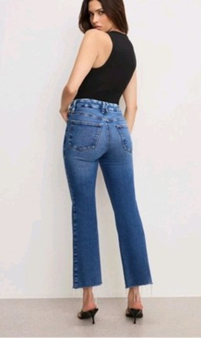 Good American Good Legs Crop Mini Boots Jeans Sz 18 *SOLD OUT